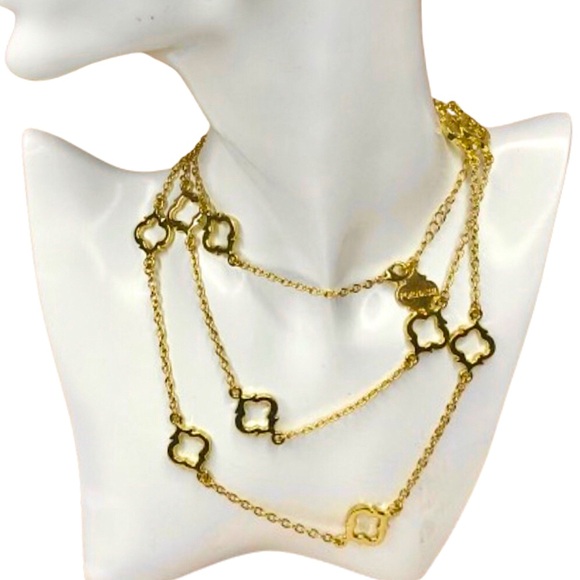 FORNASH Quatrefoil Gold Tone Necklace with lobster claw clasp 42 inches long - Picture 12 of 12